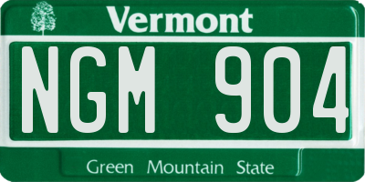 VT license plate NGM904