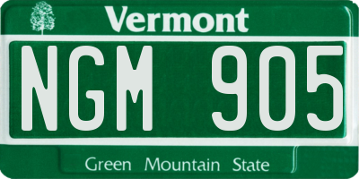 VT license plate NGM905