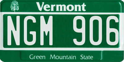 VT license plate NGM906