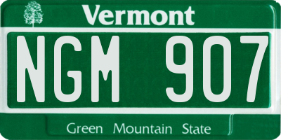 VT license plate NGM907