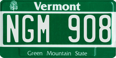 VT license plate NGM908