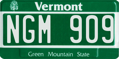 VT license plate NGM909