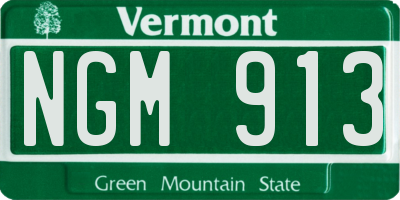 VT license plate NGM913
