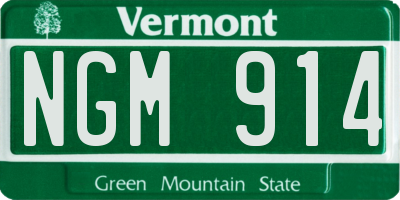 VT license plate NGM914