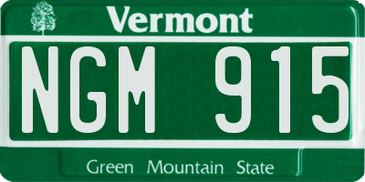 VT license plate NGM915