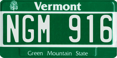 VT license plate NGM916