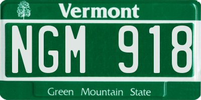 VT license plate NGM918