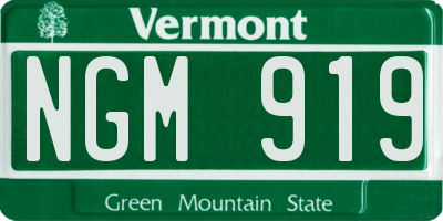 VT license plate NGM919