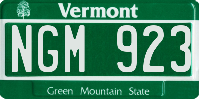 VT license plate NGM923