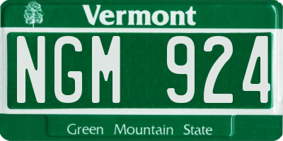 VT license plate NGM924