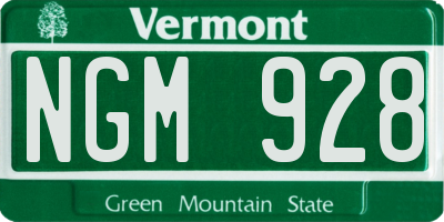 VT license plate NGM928