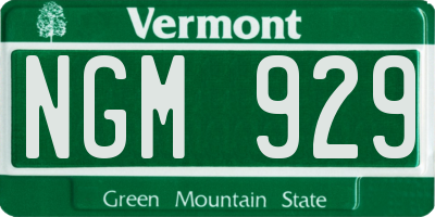 VT license plate NGM929