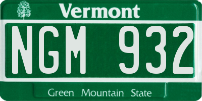 VT license plate NGM932