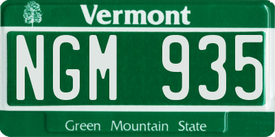 VT license plate NGM935