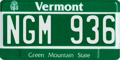 VT license plate NGM936