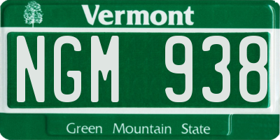 VT license plate NGM938