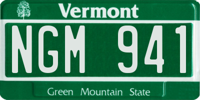 VT license plate NGM941