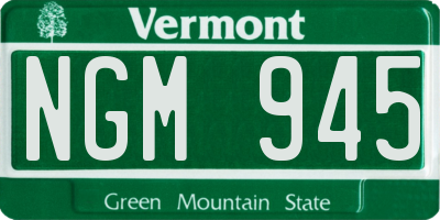 VT license plate NGM945