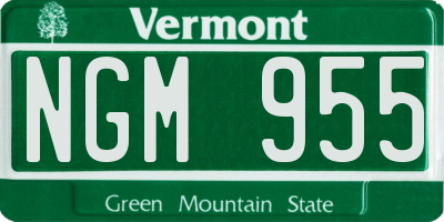 VT license plate NGM955