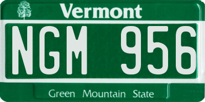 VT license plate NGM956