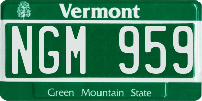VT license plate NGM959