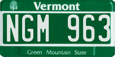 VT license plate NGM963