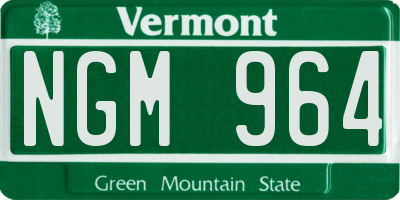 VT license plate NGM964