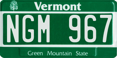 VT license plate NGM967