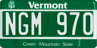 VT license plate NGM970