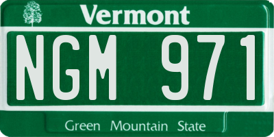 VT license plate NGM971