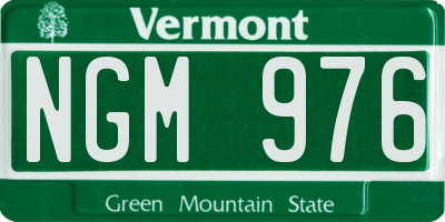 VT license plate NGM976