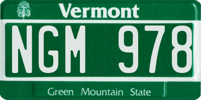VT license plate NGM978