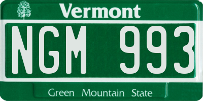 VT license plate NGM993