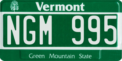 VT license plate NGM995