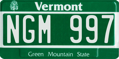 VT license plate NGM997