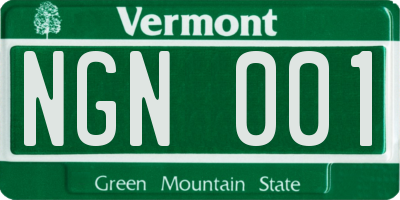 VT license plate NGN001