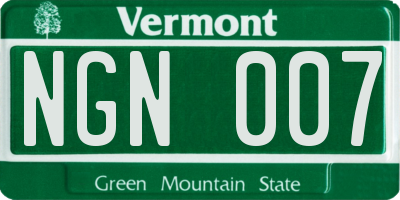 VT license plate NGN007