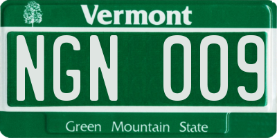 VT license plate NGN009