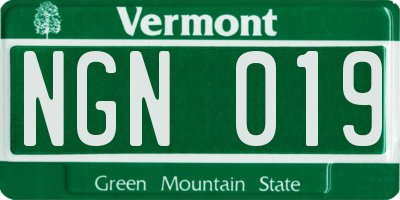 VT license plate NGN019