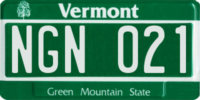 VT license plate NGN021