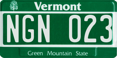 VT license plate NGN023