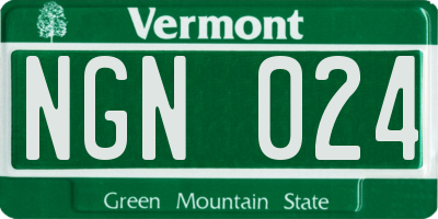 VT license plate NGN024