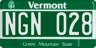 VT license plate NGN028