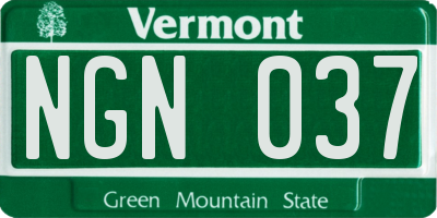 VT license plate NGN037