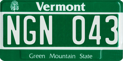 VT license plate NGN043