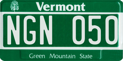 VT license plate NGN050