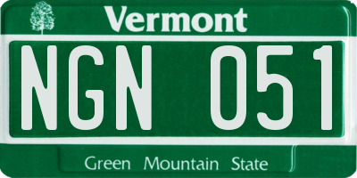 VT license plate NGN051