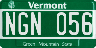 VT license plate NGN056
