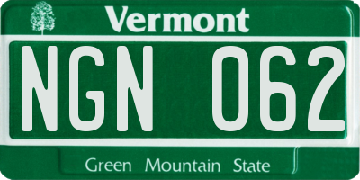 VT license plate NGN062