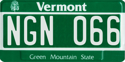 VT license plate NGN066